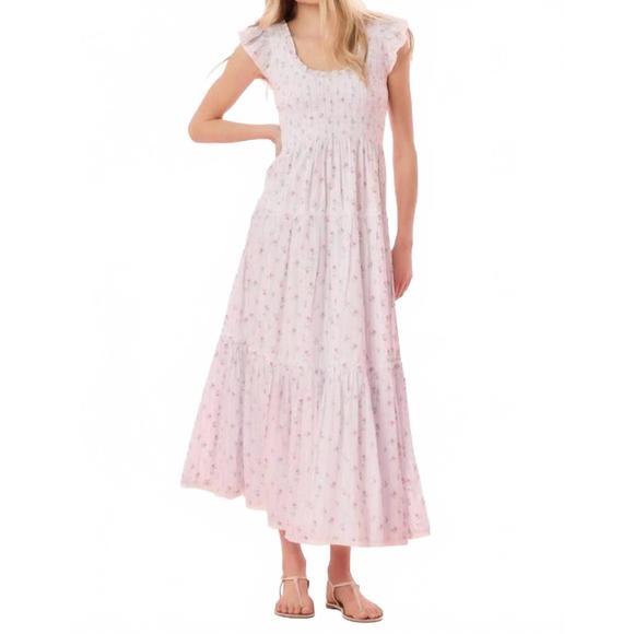 NEW LOVESHACKFANCY chessie dress in coastline blue - Picture 1 of 5